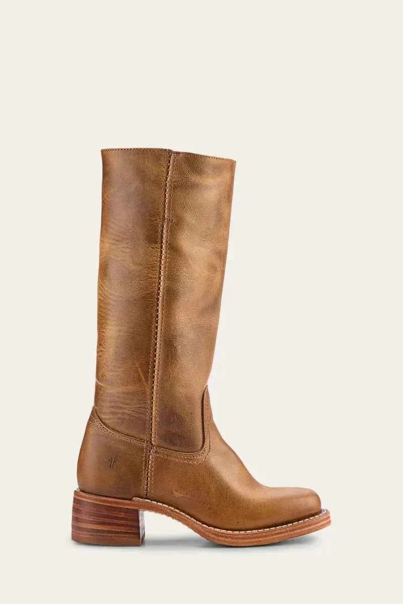Women's Western Ankle Boots Block Heel Decorative Stitching