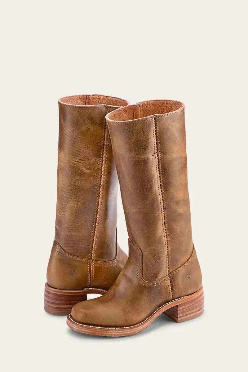Women's Western Ankle Boots Block Heel Decorative Stitching