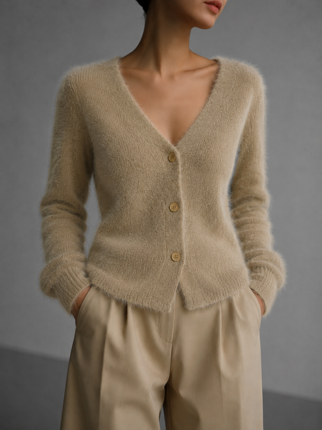 Women's Oversized Button-Up Cardigan Relaxed Knit