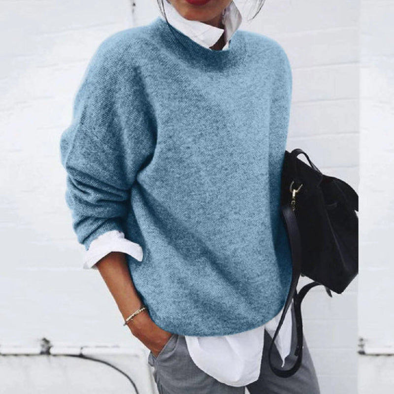Women's Knit Sweater Relaxed Drape Clean Design